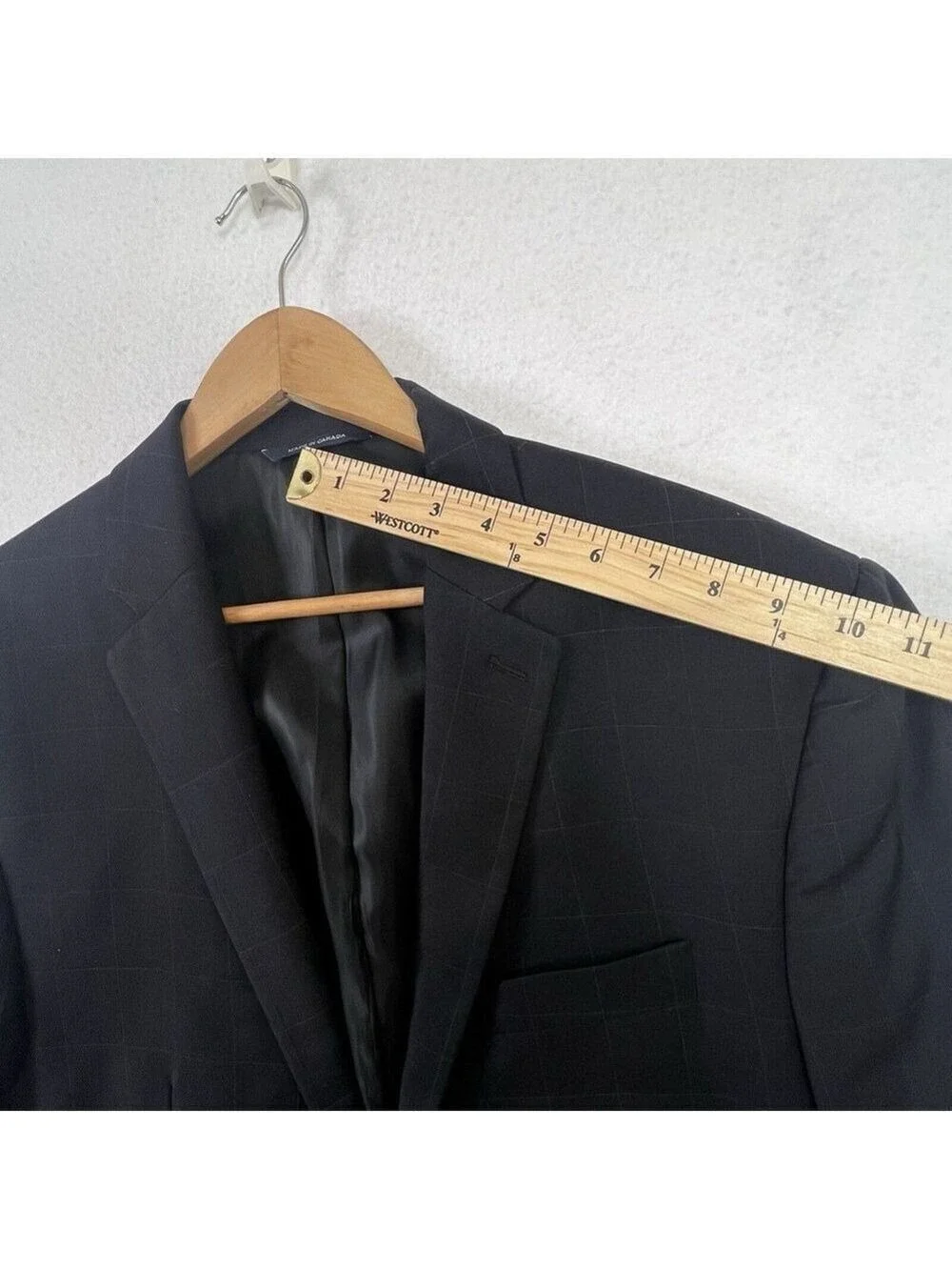 Ralph Lauren Mens Suit Jacket Sport Blazer Black Wool 44L Dillards Exclusive